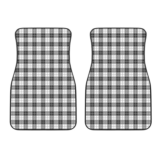 Black And White Tartan Pattern Print Front Car Floor Mats
