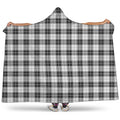 Black And White Tartan Pattern Print Hooded Blanket