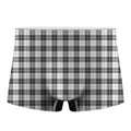 Black And White Tartan Pattern Print Men's Boxer Briefs