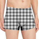 Black And White Tartan Pattern Print Men's Boxer Briefs