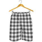 Black And White Tartan Pattern Print Men's Shorts