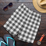 Black And White Tartan Pattern Print Men's Shorts