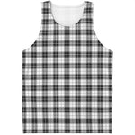 Black And White Tartan Pattern Print Men's Tank Top