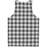 Black And White Tartan Pattern Print Men's Tank Top