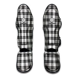 Black And White Tartan Pattern Print Muay Thai Shin Guard