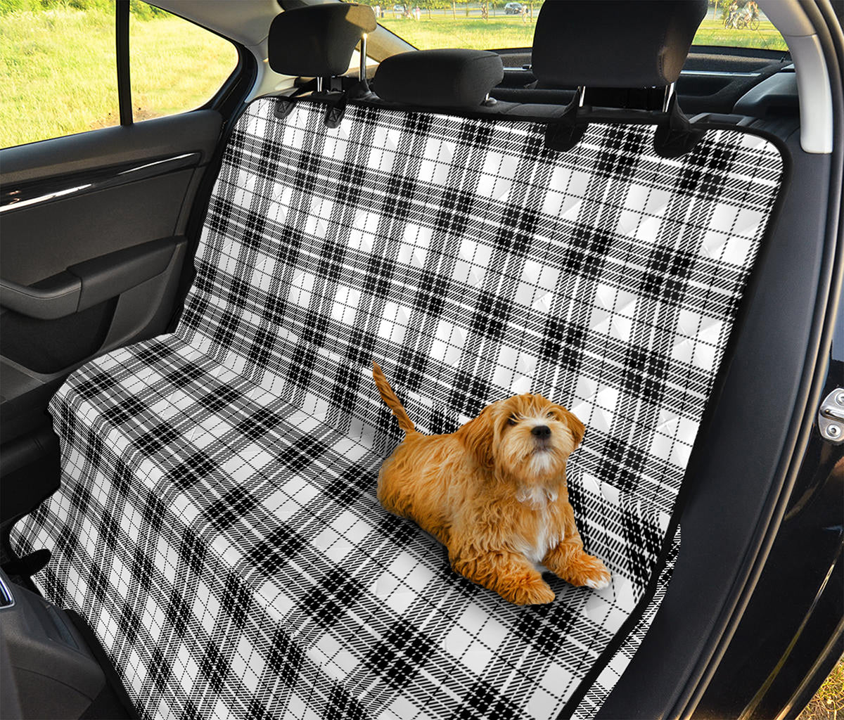 Black And White Tartan Pattern Print Pet Car Back Seat Cover