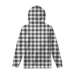 Black And White Tartan Pattern Print Pullover Hoodie