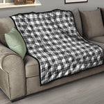 Black And White Tartan Pattern Print Quilt
