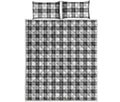 Black And White Tartan Pattern Print Quilt Bed Set