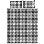 Black And White Tartan Pattern Print Quilt Bed Set
