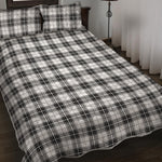 Black And White Tartan Pattern Print Quilt Bed Set