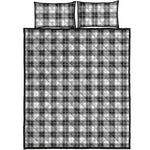 Black And White Tartan Pattern Print Quilt Bed Set