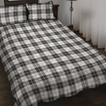 Black And White Tartan Pattern Print Quilt Bed Set