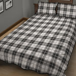 Black And White Tartan Pattern Print Quilt Bed Set