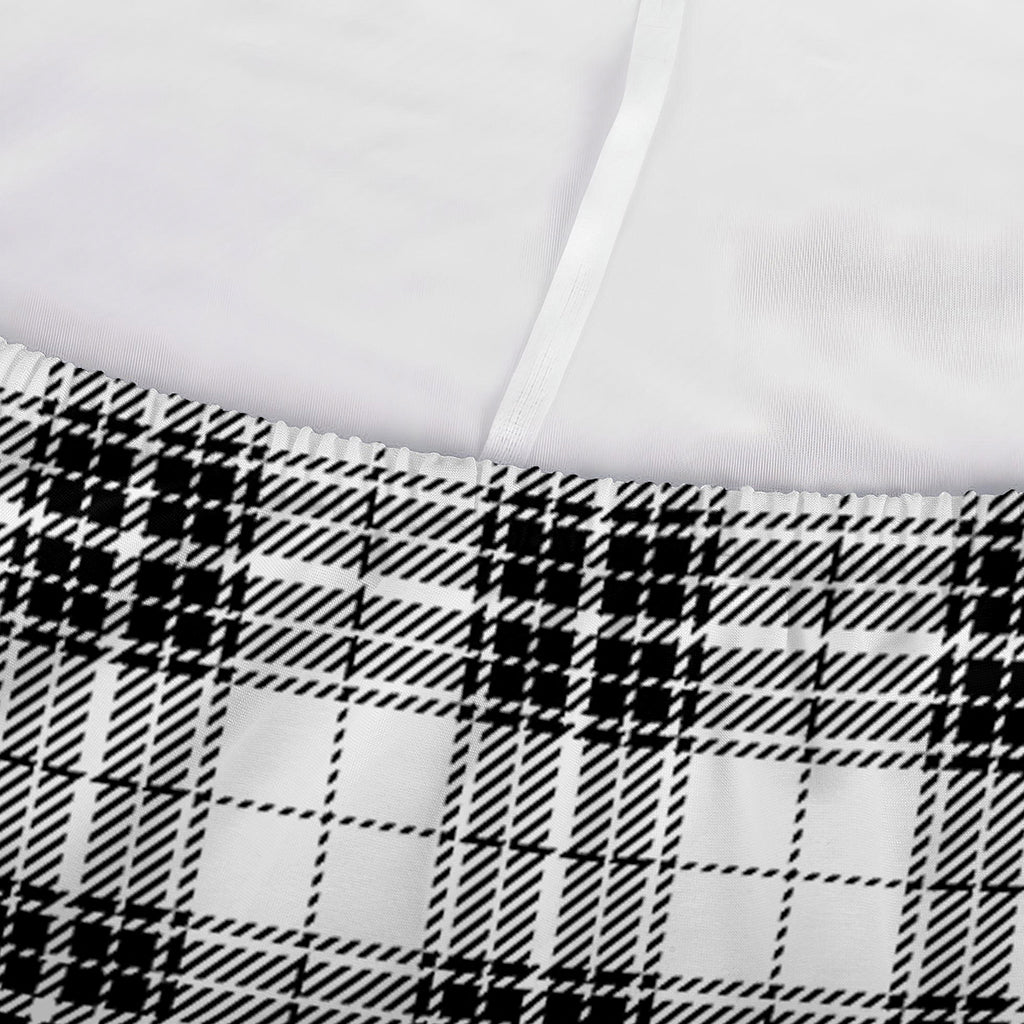 Black And White Tartan Pattern Print Sofa Cover