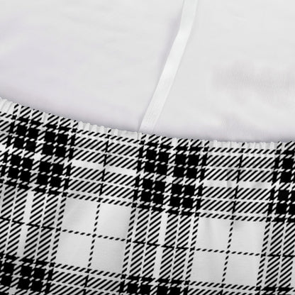 Black And White Tartan Pattern Print Sofa Cover