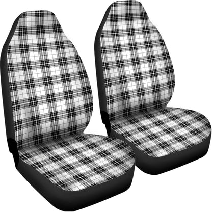 Black And White Tartan Pattern Print Universal Fit Car Seat Covers