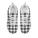 Black And White Tartan Pattern Print White Sneakers