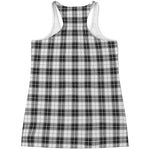 Black And White Tartan Pattern Print Women's Racerback Tank Top