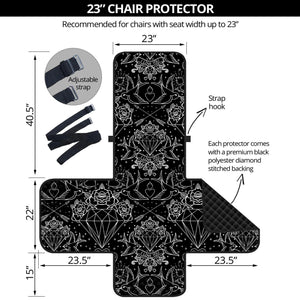 Black And White Tattoo Print Armchair Protector