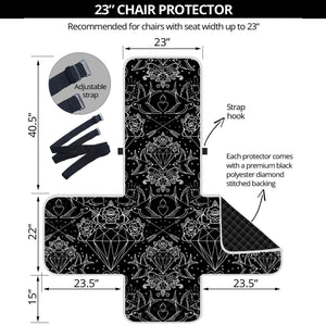 Black And White Tattoo Print Armchair Protector