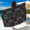 Black And White Tattoo Print Beach Sarong Wrap