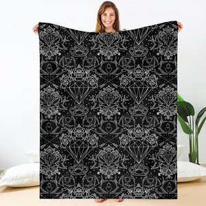 Black And White Tattoo Print Blanket