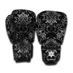 Black And White Tattoo Print Boxing Gloves