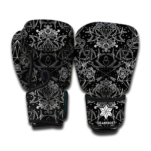Black And White Tattoo Print Boxing Gloves