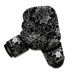 Black And White Tattoo Print Boxing Gloves