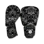 Black And White Tattoo Print Boxing Gloves