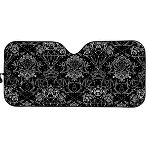 Black And White Tattoo Print Car Sun Shade