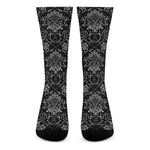 Black And White Tattoo Print Crew Socks