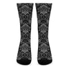 Black And White Tattoo Print Crew Socks