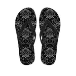 Black And White Tattoo Print Flip Flops