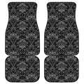 Black And White Tattoo Print Front and Back Car Floor Mats