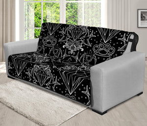 Black And White Tattoo Print Futon Protector