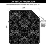 Black And White Tattoo Print Futon Protector