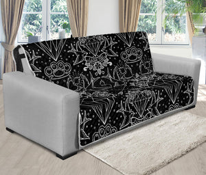 Black And White Tattoo Print Futon Protector