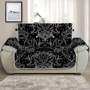 Black And White Tattoo Print Half Sofa Protector