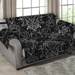 Black And White Tattoo Print Loveseat Protector