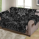 Black And White Tattoo Print Loveseat Protector