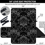 Black And White Tattoo Print Loveseat Protector