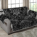 Black And White Tattoo Print Loveseat Protector