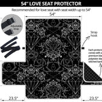 Black And White Tattoo Print Loveseat Protector