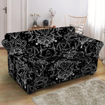 Black And White Tattoo Print Loveseat Slipcover