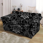 Black And White Tattoo Print Loveseat Slipcover