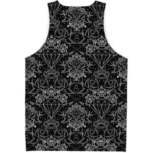 Black And White Tattoo Print Men's Tank Top