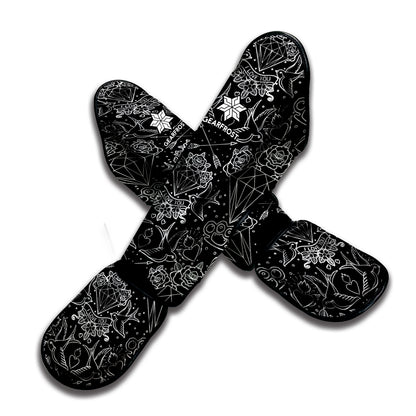 Black And White Tattoo Print Muay Thai Shin Guard