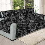 Black And White Tattoo Print Oversized Sofa Protector